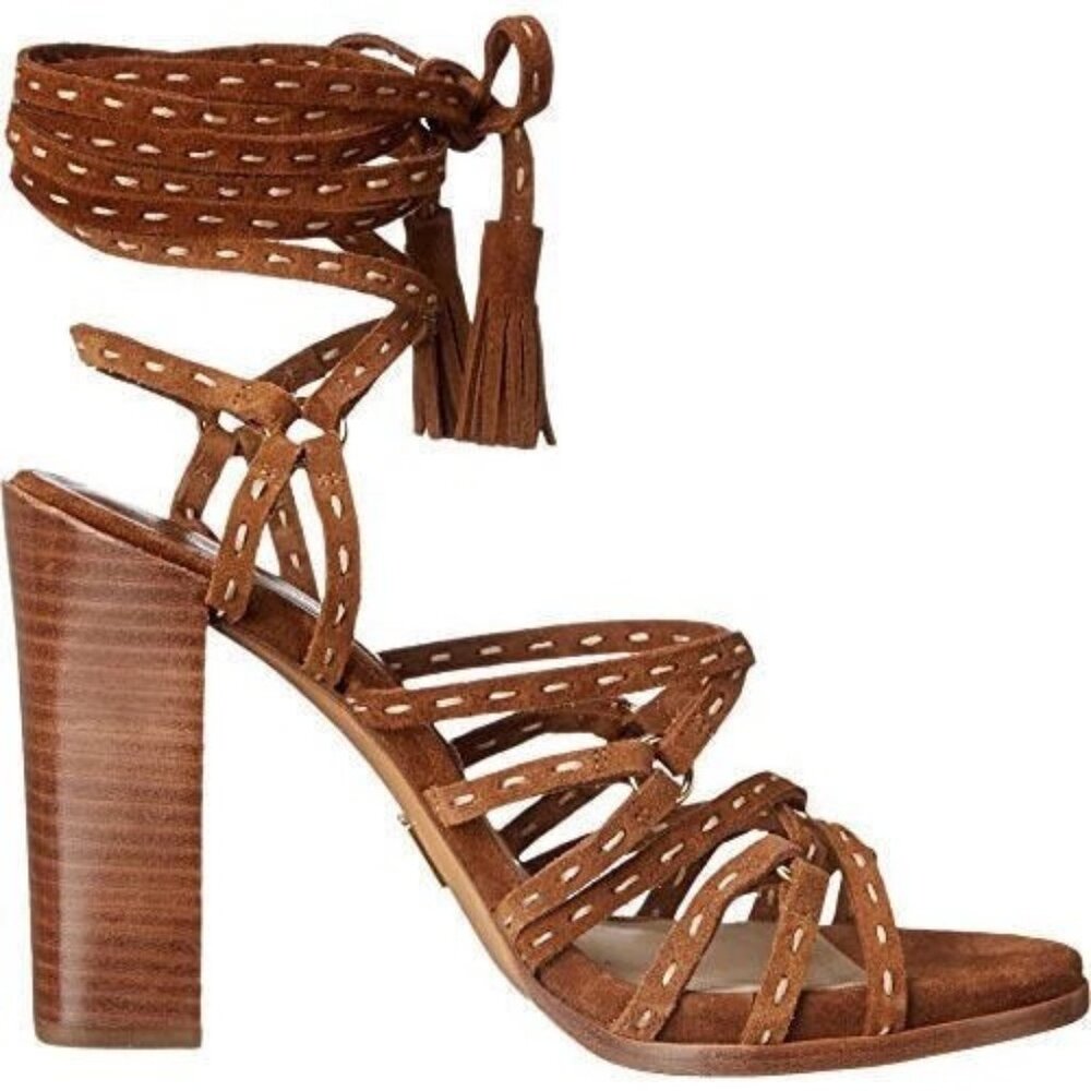 MICHAEL KORS-Rowan-Luggage-Sport Suede Sandal-SIZE 7.5-NEW!